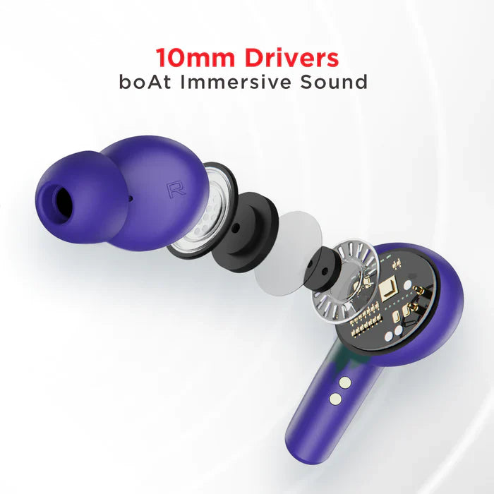 boAt Airdopes 413 ANC | Wireless Earbuds with Noise-Cancelling Earbuds With 10mm Drivers, ASAPTM Charge Technology, ENx™ Technology, Touch Gesture Volume Control