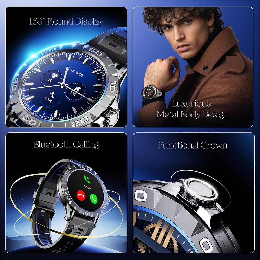 boAt Enigma Orion | Smartwatch with 1.39" HD Display, AI Voice Assistant, HR, SpO2 & Stress Monitoring, Sleep Monitor