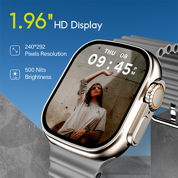 boAt Wave Elevate | Smartwatch with 1.96" (4.97cm) HD Display, BT Calling, 100+ Sports Modes, 15 Days Battery, Premium Metal Body