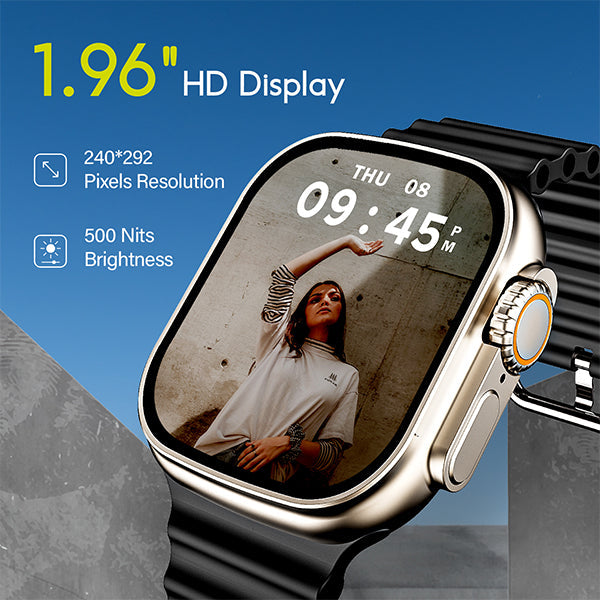 boAt Wave Elevate | Smartwatch with 1.96" (4.97cm) HD Display, BT Calling, 100+ Sports Modes, 15 Days Battery, Premium Metal Body