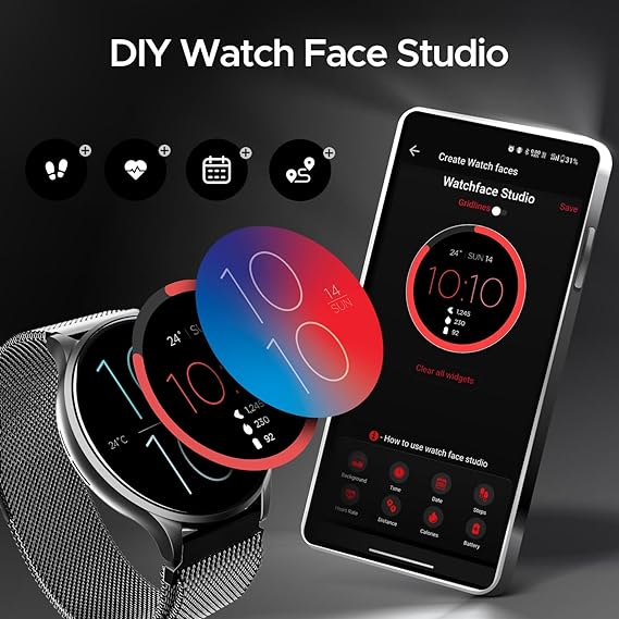 boAt Lunar Prime | Premium Round AMOLED 1.45" (3.68 cm) Display Smartwatch with Bluetooth Calling, Watch Face Studio, 700+ Active Modes