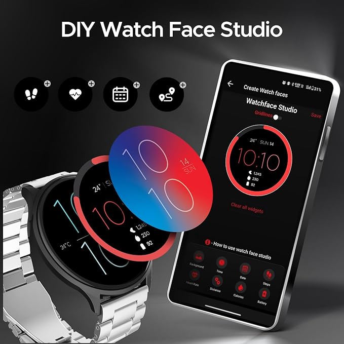 boAt Lunar Prime | Premium Round AMOLED 1.45" (3.68 cm) Display Smartwatch with Bluetooth Calling, Watch Face Studio, 700+ Active Modes