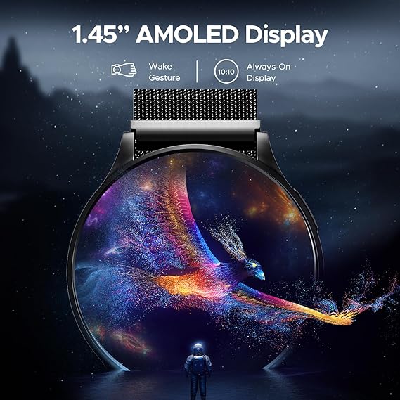 boAt Lunar Prime | Premium Round AMOLED 1.45" (3.68 cm) Display Smartwatch with Bluetooth Calling, Watch Face Studio, 700+ Active Modes