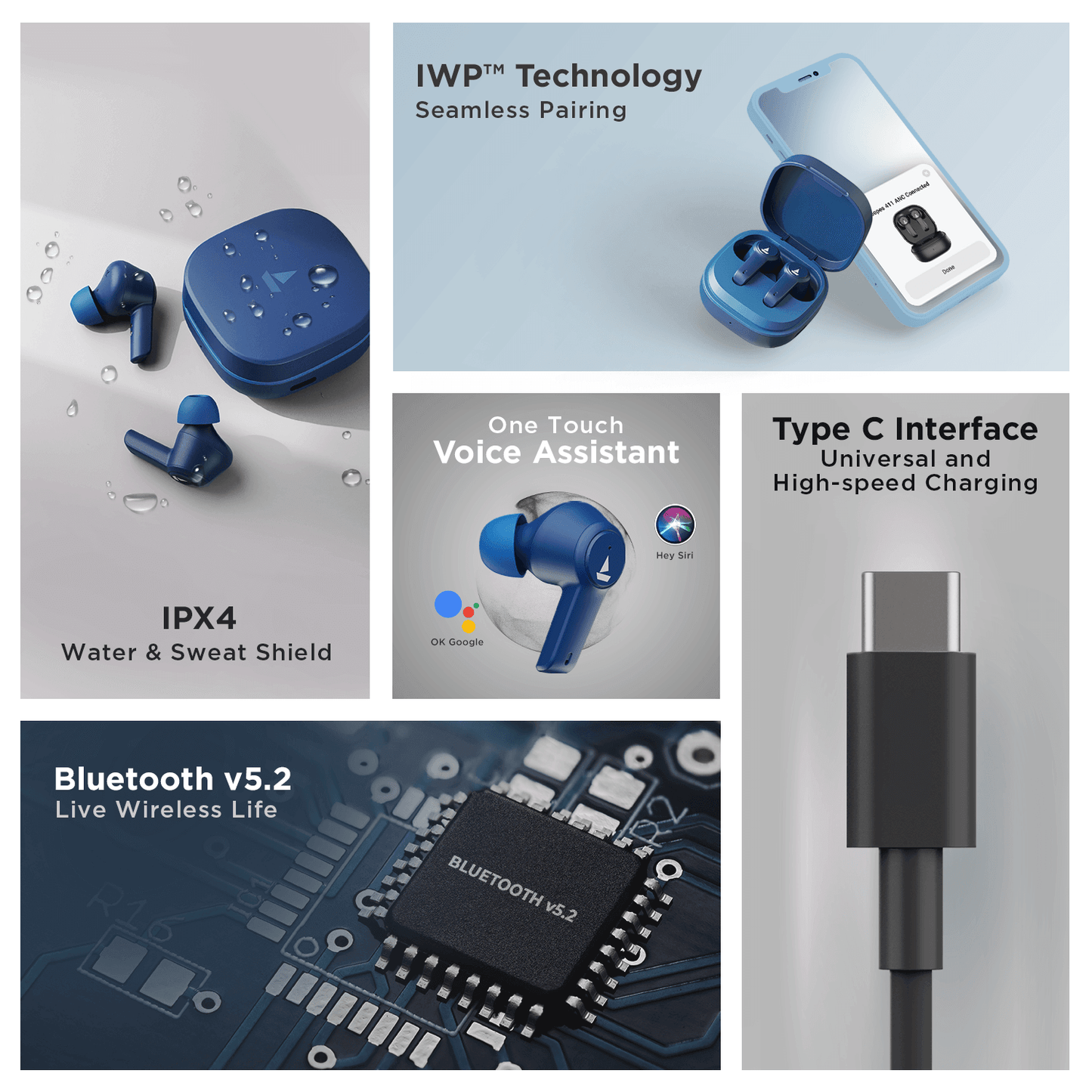 boAt Airdopes 418 ANC | Wireless Earbuds with 10mm Drivers, Up to 25dB ANC, ENx™ Technology, 17.5 Hours Playback, ASAP™ Charge