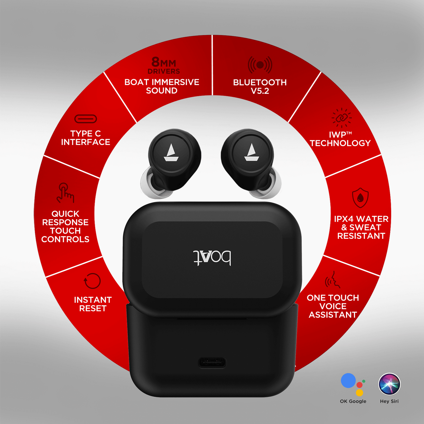 boAt Airdopes 501 ANC | ANC wireless Earbuds with Dual Mics with ENx Technology, BEAST™ for Low Latency, 8mm Drivers