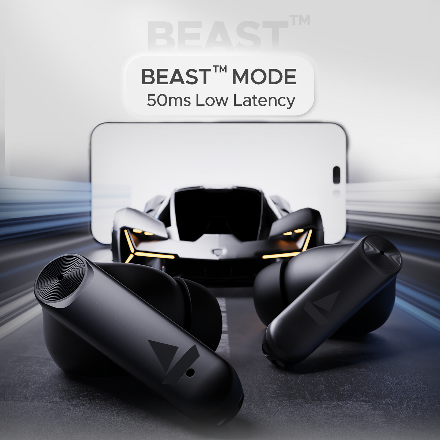 boAt Airdopes Kick | Wireless Earbuds with 75 Hours Long Playback, 13mm Drivers, BEAST™ Mode, Quad Mics With ENx™ Technology