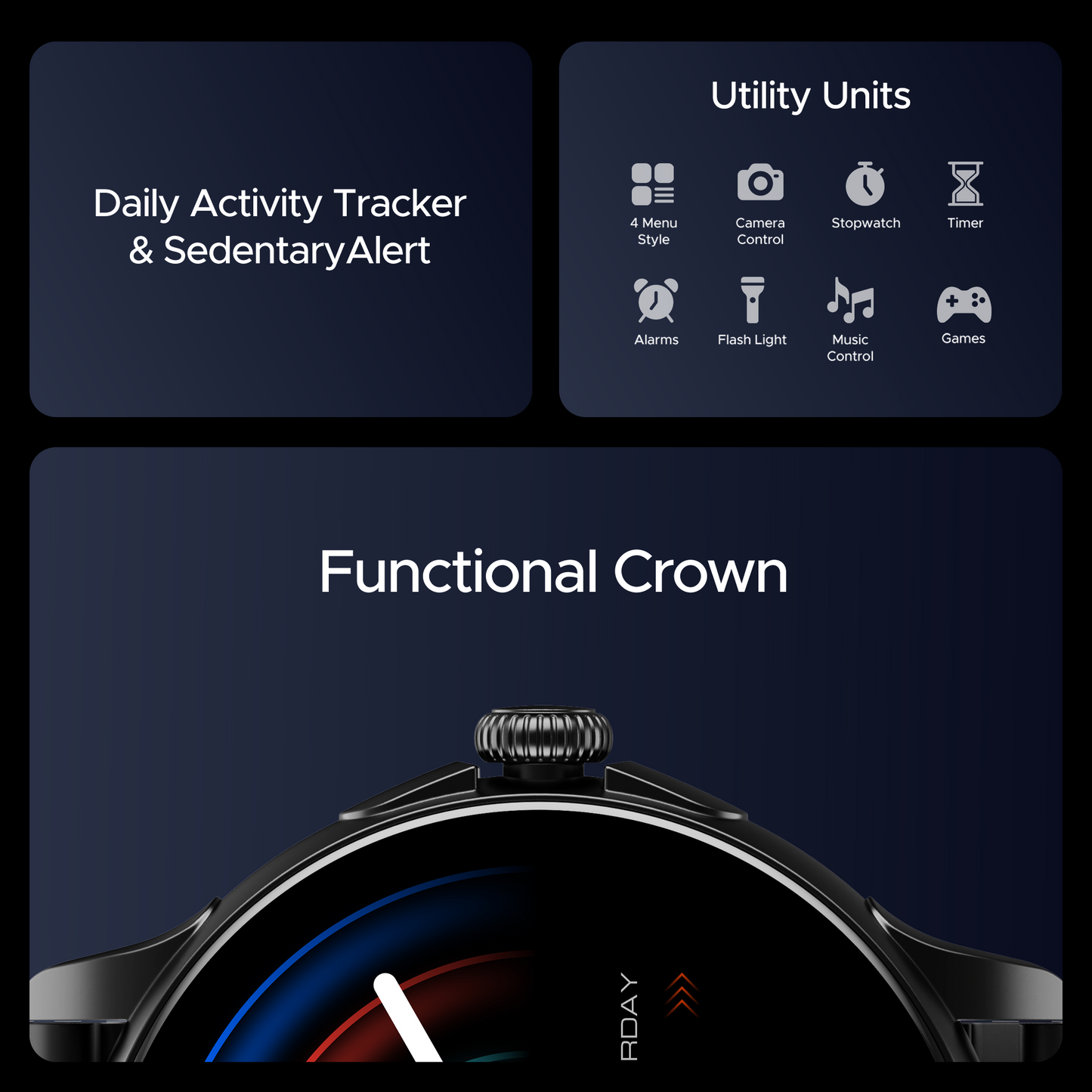 boAt Lunar Oasis | Smartwatch with 1.43" AMOLED Display, Turn-By-Turn Navigation, Dynamic User Interface, QR Tray