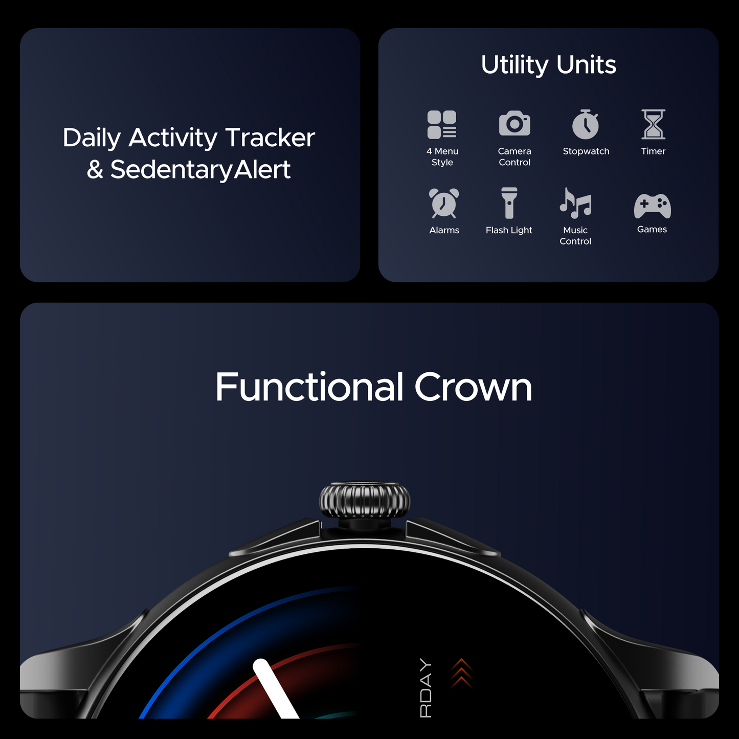 boAt Lunar Oasis | Smartwatch with 1.43" AMOLED Display, Turn-By-Turn Navigation, Dynamic User Interface, QR Tray