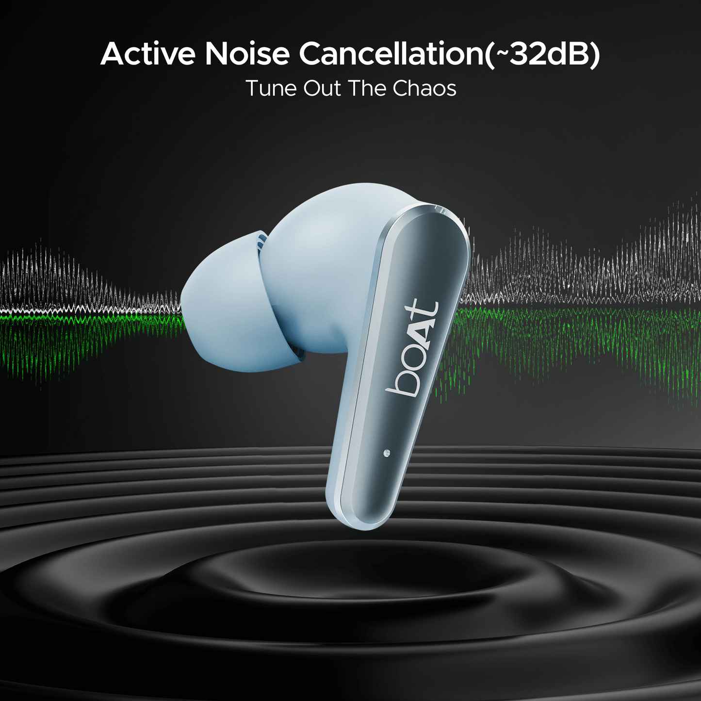 boAt Airdopes 280 ANC | Wireless Earbuds with ANC up to 32dB, Quad Mics ENx™ Tech, 60 Hours Playback