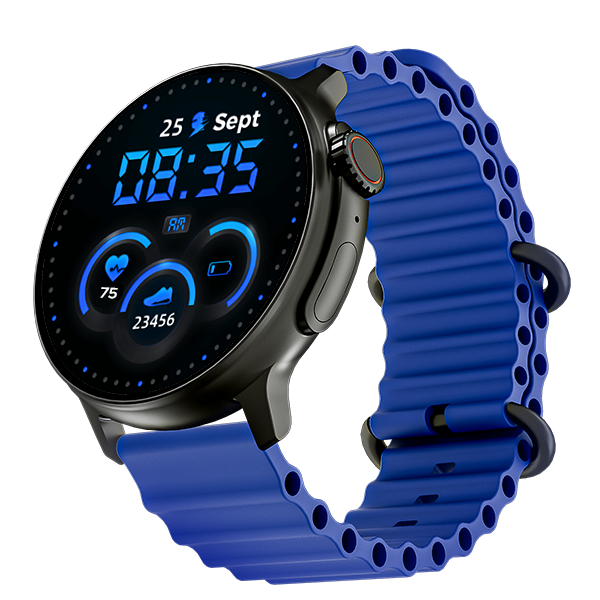 boAt Lunar Tigon | Smartwatch with 1.45" Round AMOLED Display, BT Calling, 100+ Sports Modes, Functional Crown