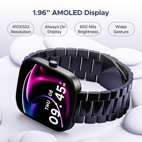 boAt Wave Convex | Smartwatch with 1.96" AMOLED Display, BT Calling, DIY Watch Face Studio, 700+ Active Modes