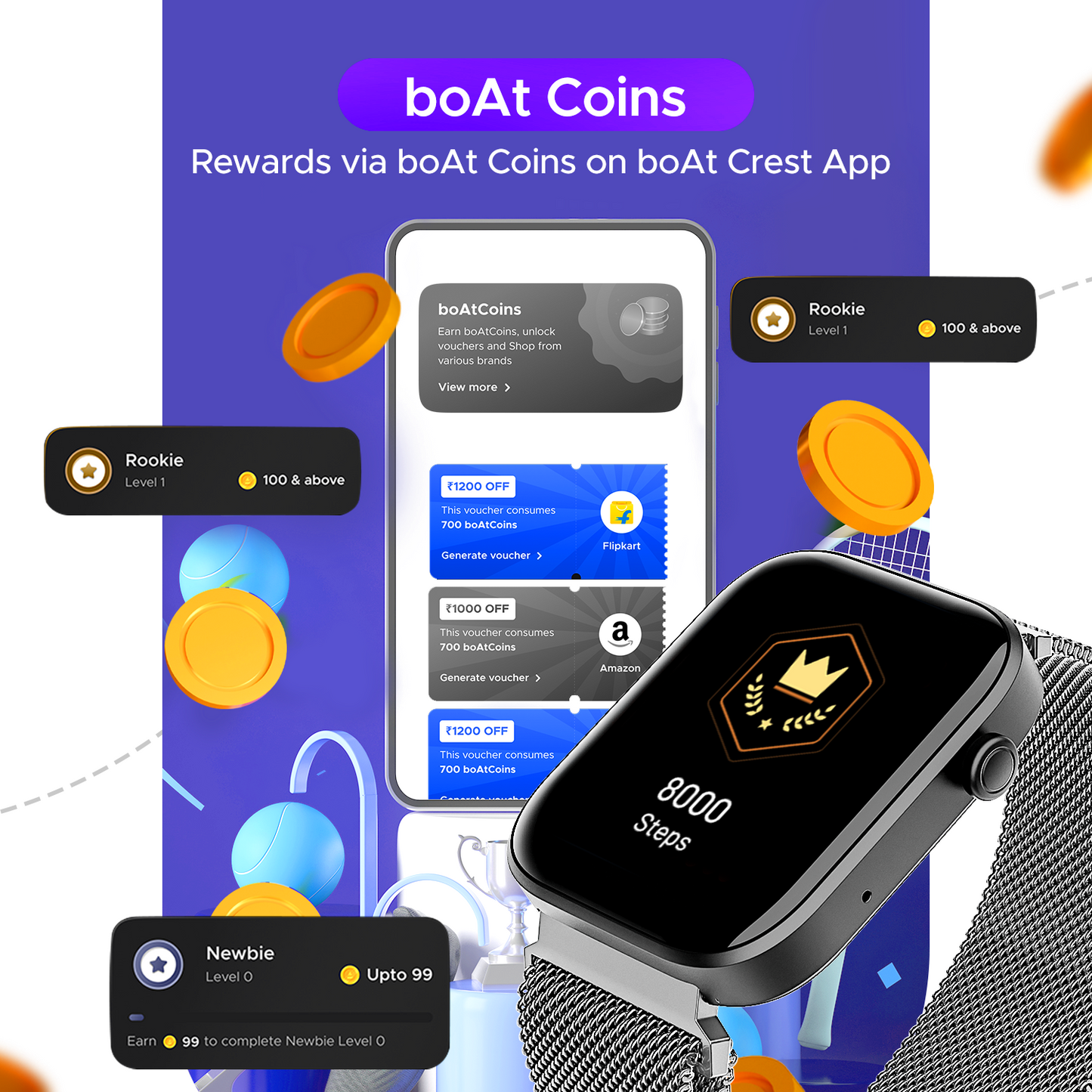 boAt Wave Call 2 | Smartwatch with Bluetooth Calling, 1.83" (4.64cm) HD Display, 700+ Active Modes, 1000+ Watch Faces, Crest OS+