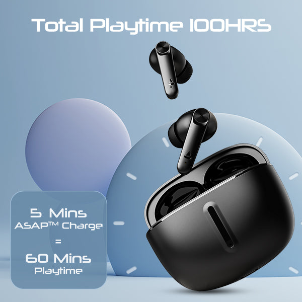 boAt Airdopes 200 Plus | Wireless Earbuds with 100 Hours Large Playback, BEAST™ Mode, ENx™ Technology, IPX5 Resistance