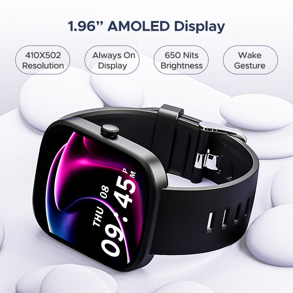 boAt Wave Convex | Smartwatch with 1.96" AMOLED Display, BT Calling, DIY Watch Face Studio, 700+ Active Modes