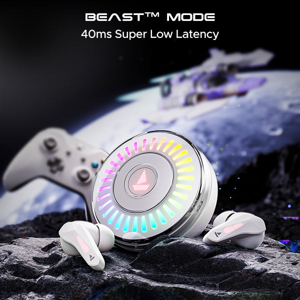 boAt Immortal 201 | Bluetooth Gaming Wireless Earbuds with 40ms BEAST™ Mode, Real RGB Lights, boAt Signature Sound