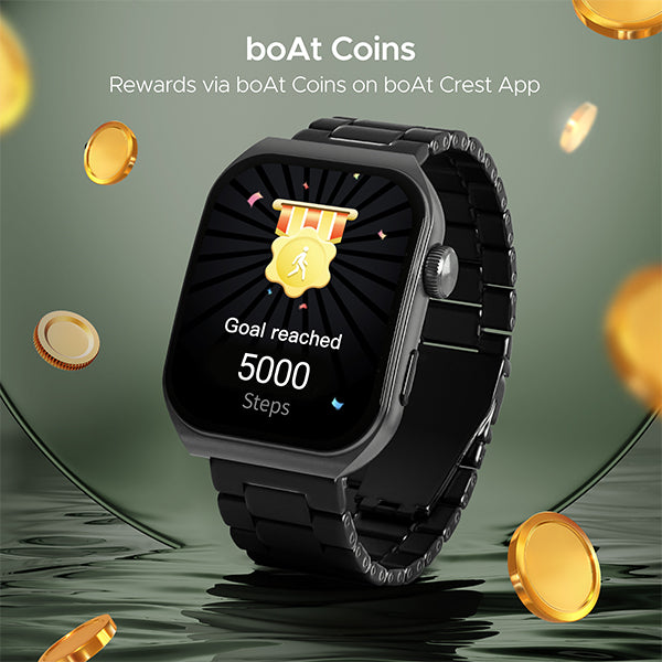 boAt Ultima Vogue | Smartwatch with 1.96" (4.97cm) AMOLED Display, BT Calling, 100+ Watch Faces, 100+ Active Modes