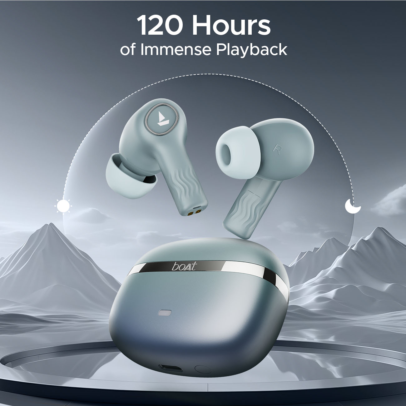 boAt Nirvana Ion ANC | Wireless Earbuds with Active Noise Cancellation, ENx™ Technology, 120 Hours Playback, BEAST™ Mode