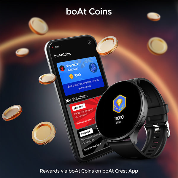 boAt Lunar Prime | Premium Round AMOLED 1.45" (3.68 cm) Display Smartwatch with Bluetooth Calling, Watch Face Studio, 700+ Active Modes