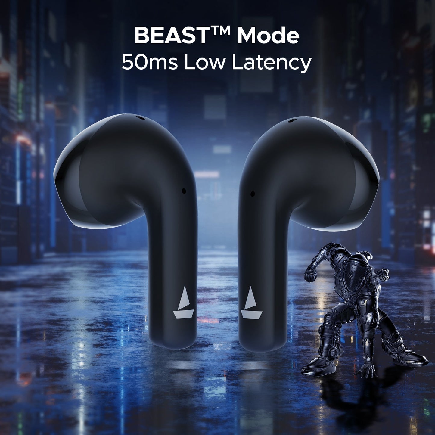 boAt Airdopes 125 | Wireless Earbuds with 50 Hours Playback, BEAST™ Mode, Bluetooth v5.3, ENx™ Technology