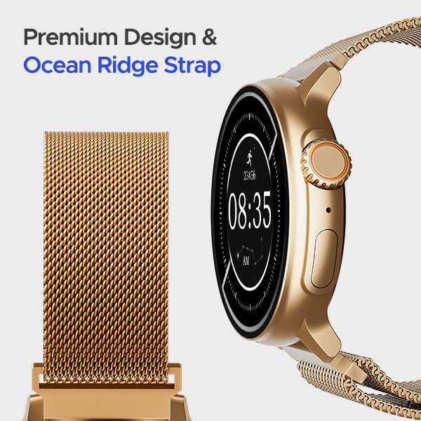 boAt Lunar Tigon | Smartwatch with 1.45" Round AMOLED Display, BT Calling, 100+ Sports Modes, Functional Crown