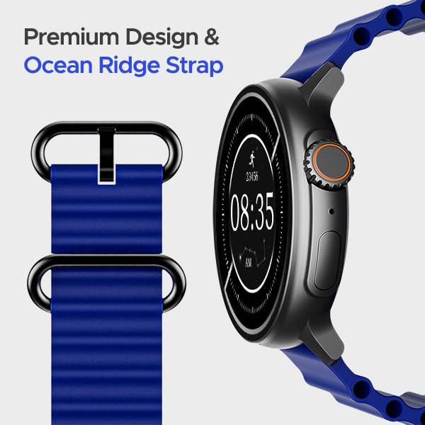 boAt Lunar Tigon | Smartwatch with 1.45" Round AMOLED Display, BT Calling, 100+ Sports Modes, Functional Crown