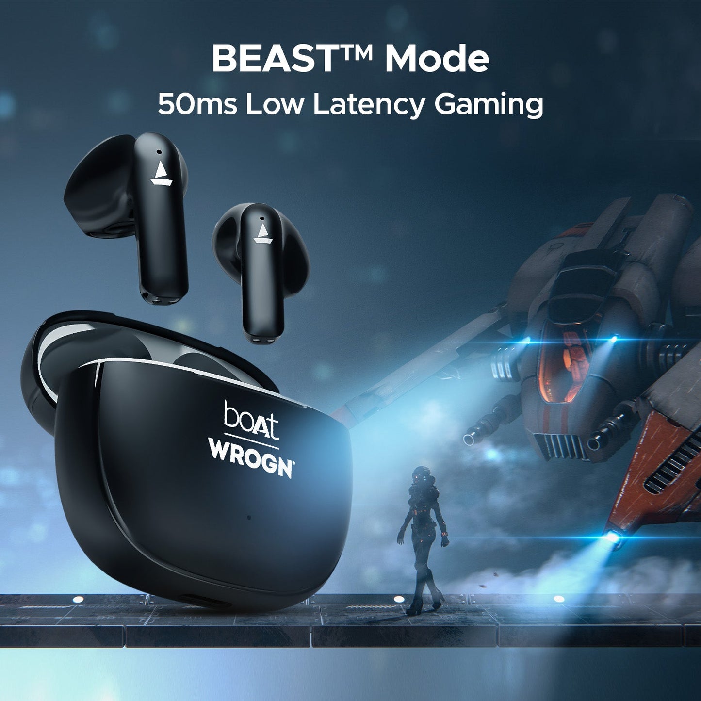 boAt Airdopes 118 Wrogn Edition| Earbuds with 13mm drivers, BEAST™ Mode for Gamers, ENx™ Technology