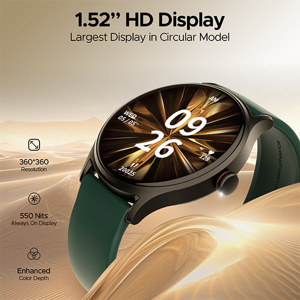 boAt Lunar Mirage | Smartwatch with 1.52" (3.86cm) Round HD Display, BT Calling, 100+ Sports Modes, Functional Crown