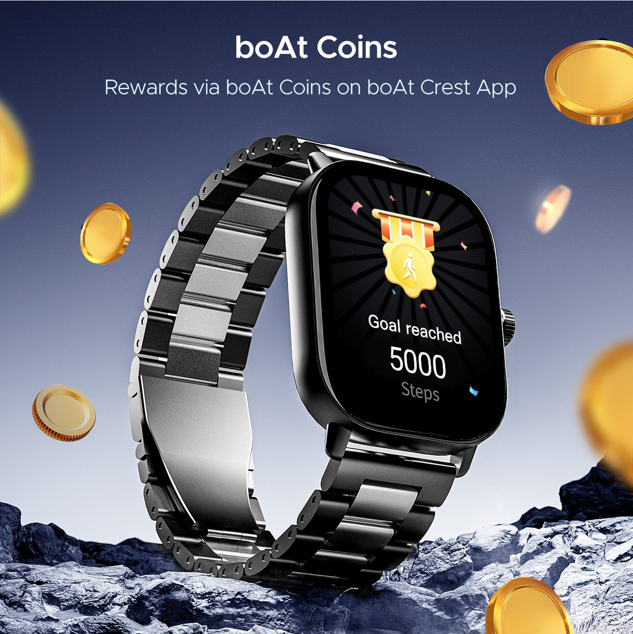 boAt Wave Spectra | Smartwatch with 2.04" AMOLED Display, Animated Watch Faces, 100+ Sports Modes, IP68 Dust Resistance