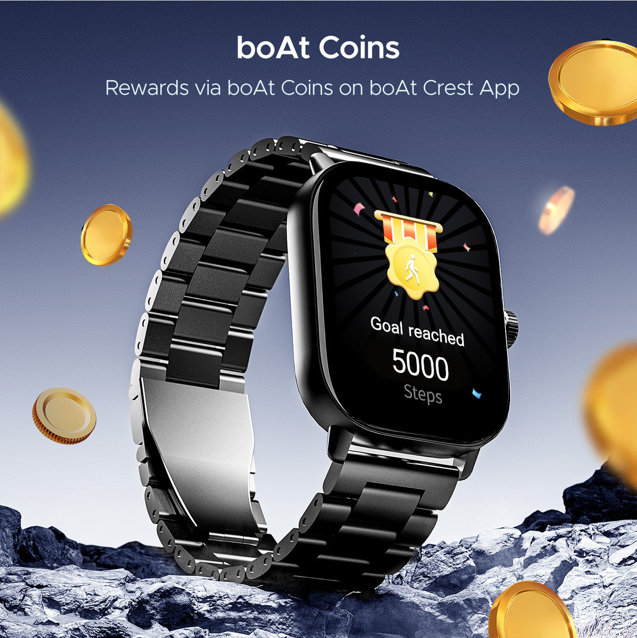 boAt Wave Spectra | Smartwatch with 2.04" AMOLED Display, Animated Watch Faces, 100+ Sports Modes, IP68 Dust Resistance