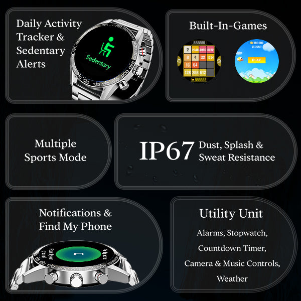 boAt Enigma Z40 | Luxury Smartwatch with 1.32" Round TFT Display, IP67 Splash & Sweat Resistance, SpO2 & Sleep Monitoring