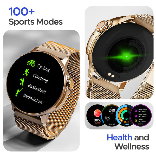 boAt Lunar Tigon | Smartwatch with 1.45" Round AMOLED Display, BT Calling, 100+ Sports Modes, Functional Crown