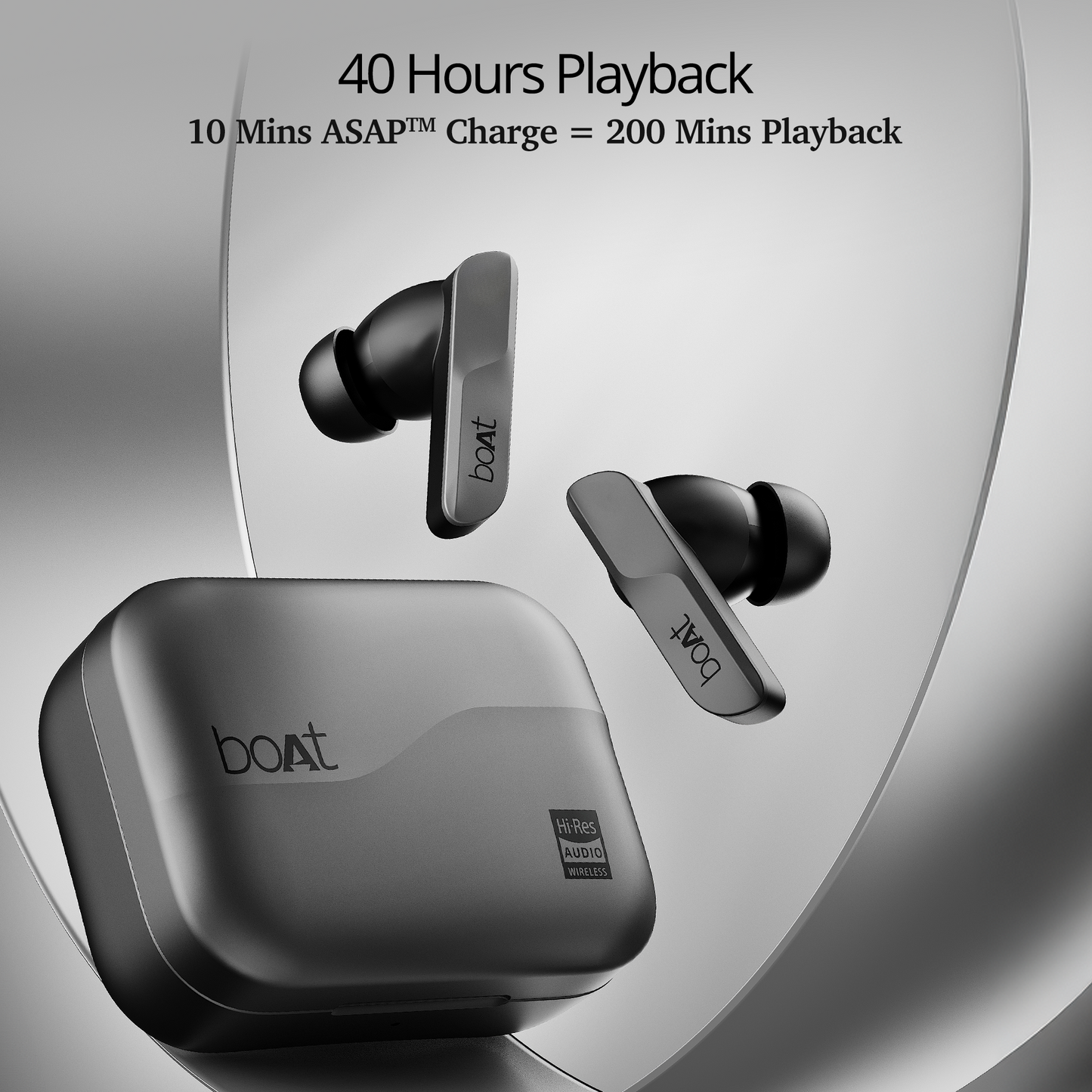 boAt Airdopes 800 Hi-Def | Wireless Earbuds with 40 Hours Playback, High-Res Audio with LDAC, AI ENx Technology