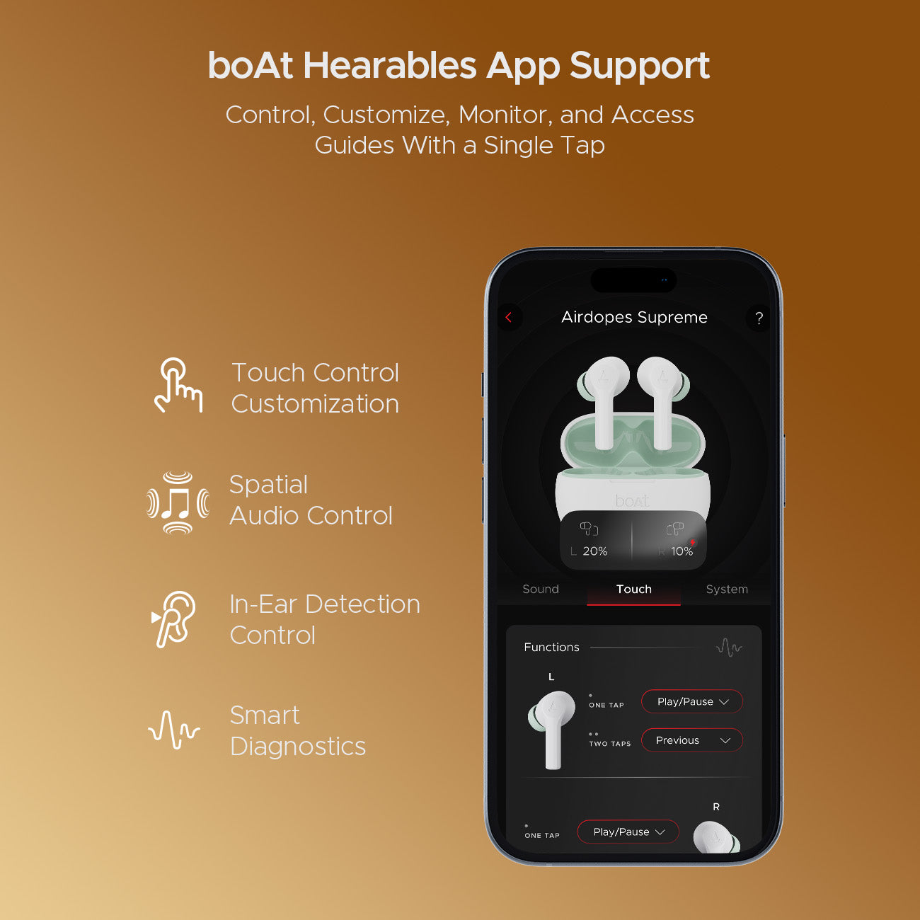 boAt Airdopes Supreme | Wireless Earbuds with 50 Hours Playback, AI ENx™ with Wind Noise Reduction, Cinematic Spatial Audio