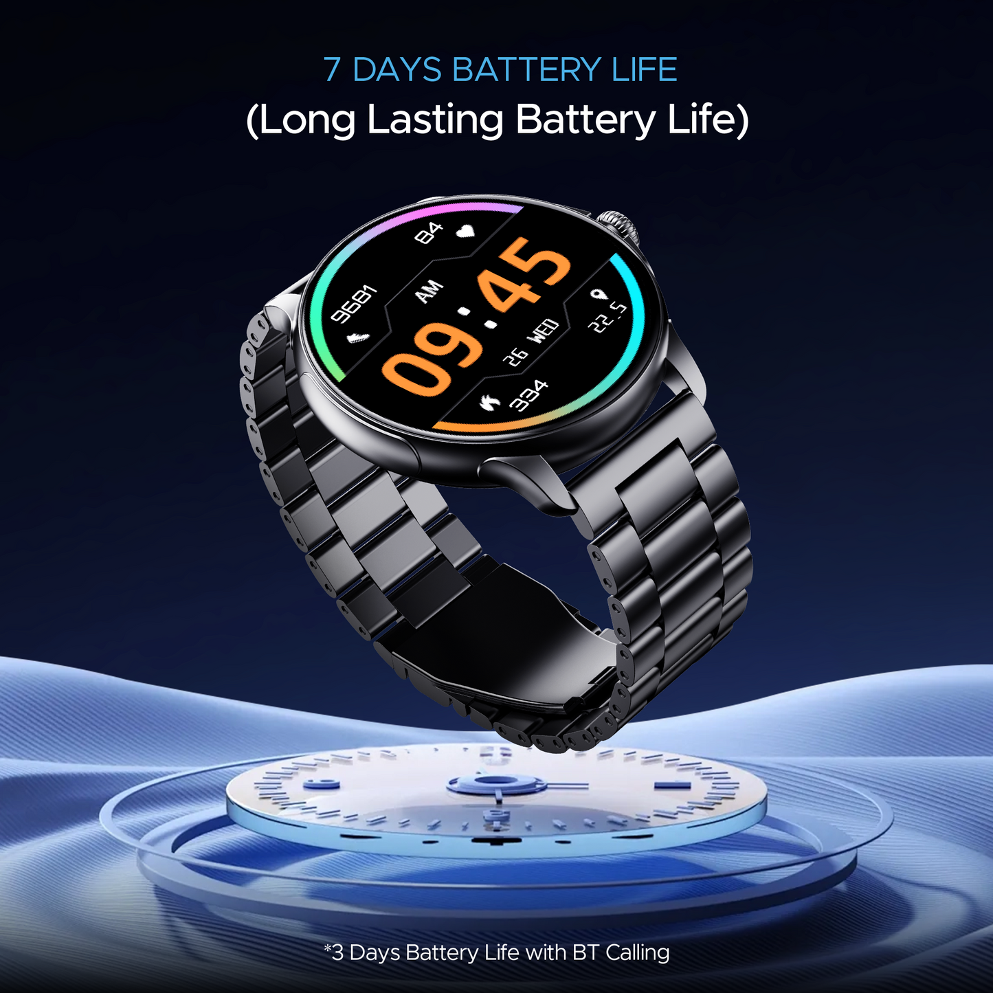 boAt Lunar Oasis | Smartwatch with 1.43" AMOLED Display, Turn-By-Turn Navigation, Dynamic User Interface, QR Tray