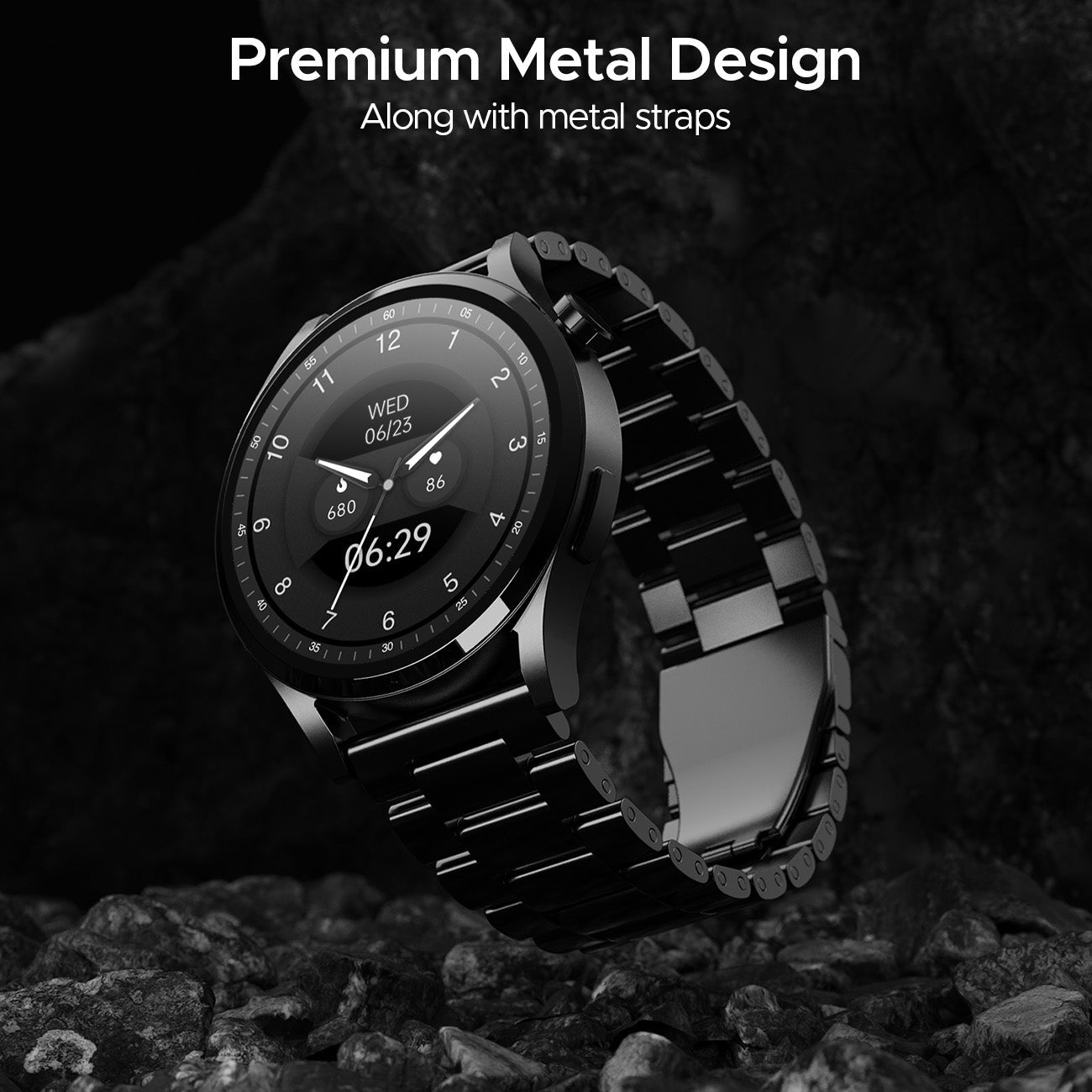 boAt Lunar Embrace | Smartwatch with 1.51" (3.83 cms) round AMOLED Display, Functional Crown, 100+ Sports Modes, IP68 rating