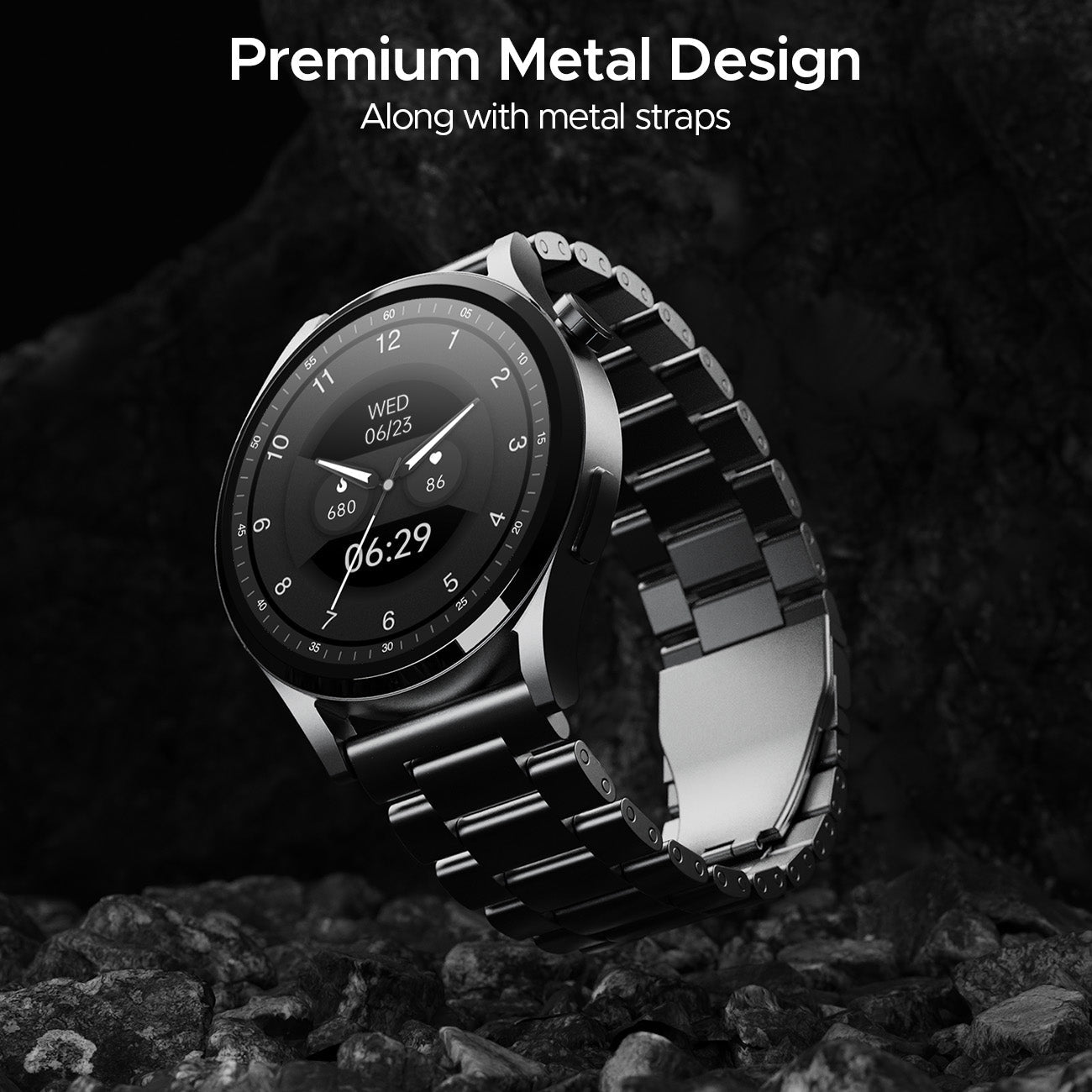 boAt Lunar Embrace | Smartwatch with 1.51" (3.83 cms) round AMOLED Display, Functional Crown, 100+ Sports Modes, IP68 rating