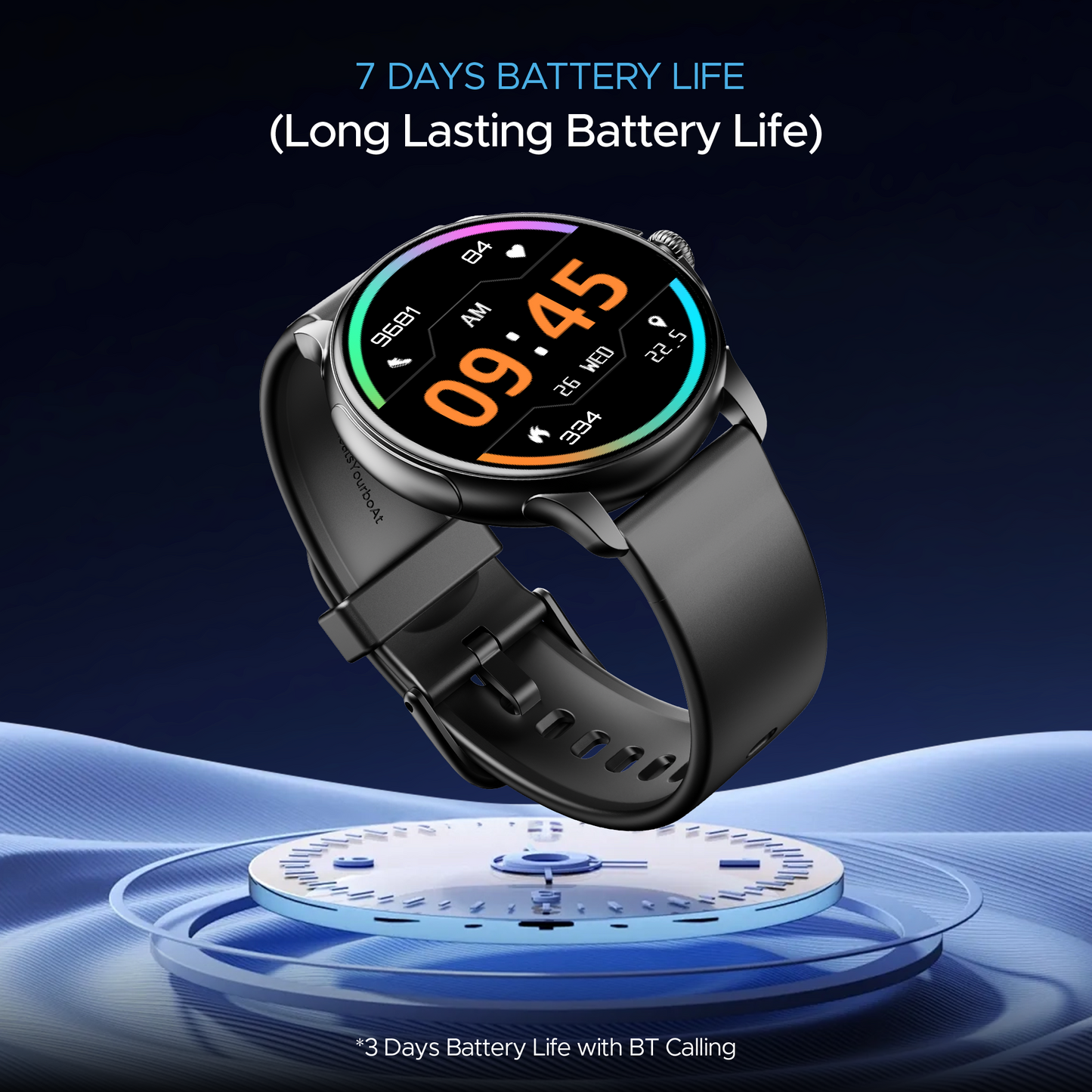 boAt Lunar Oasis | Smartwatch with 1.43" AMOLED Display, Turn-By-Turn Navigation, Dynamic User Interface, QR Tray