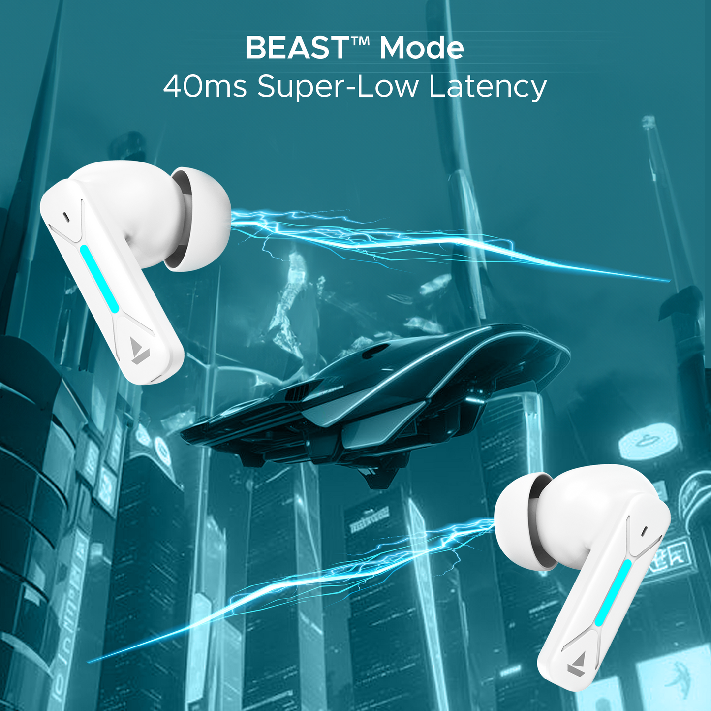 boAt Immortal Airspeed Pro | Bluetooth Gaming Wireless Earbuds with 40ms BEAST™ Mode, Up to 32dB ANC, ENx™ Tech