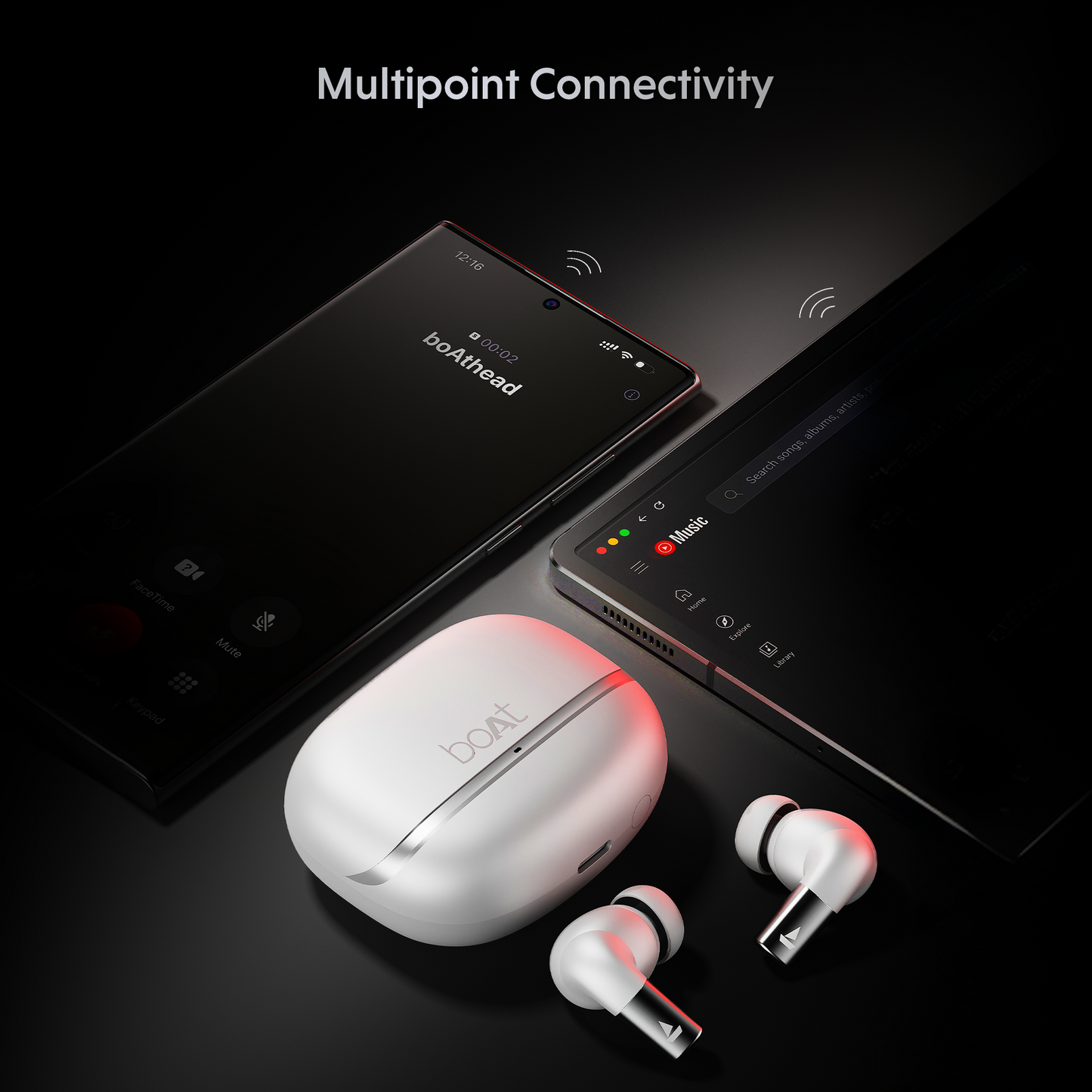 boAt Airdopes Ultra Pro | Wireless Earbuds with 100 Hours Playback, Immersive Spatial Audio, Multipoint Connectivity