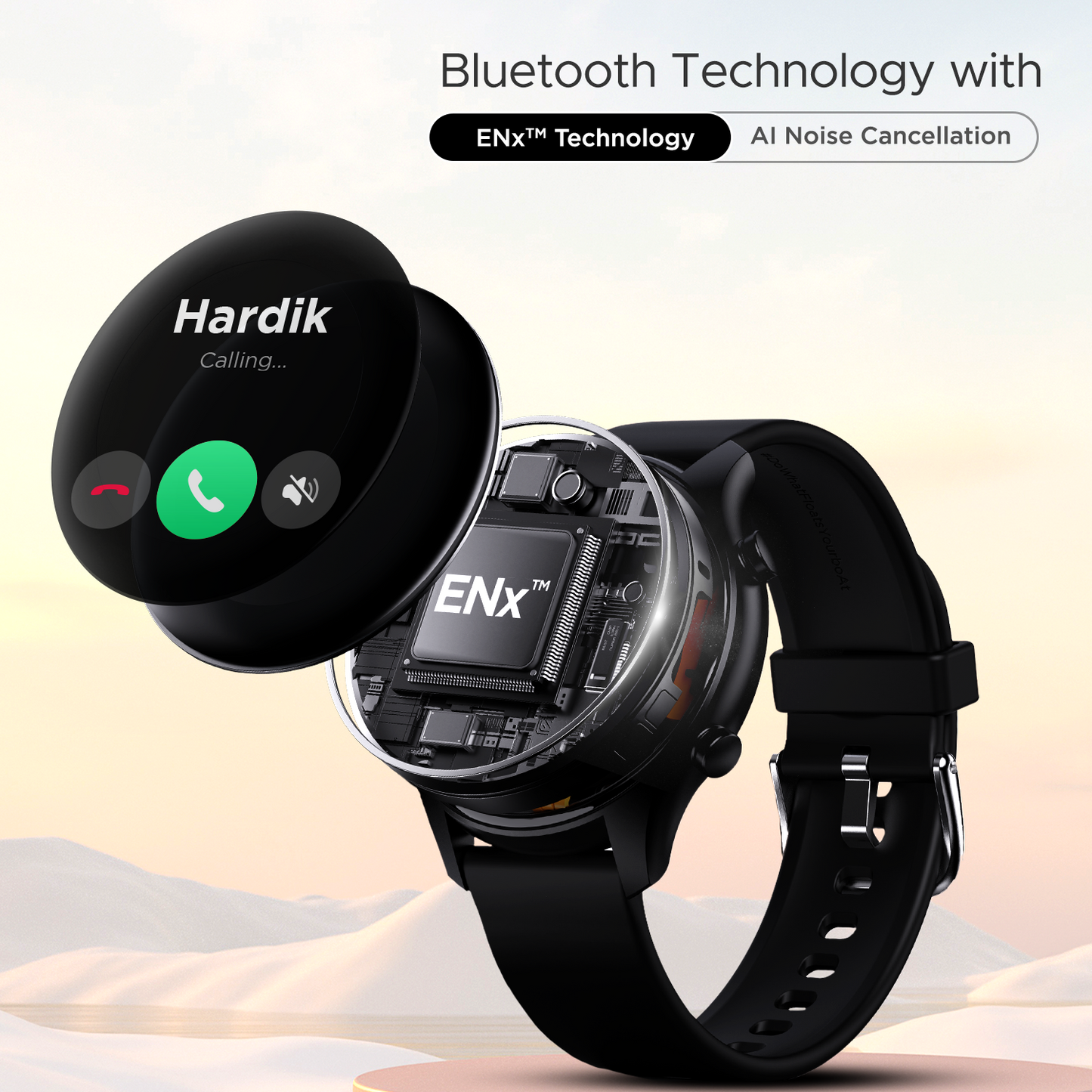 boAt Lunar Connect Plus | Bluetooth Calling Smartwatch with AI Noise Cancellation, 1.43" (3.63 cm) Round AMOLED Display