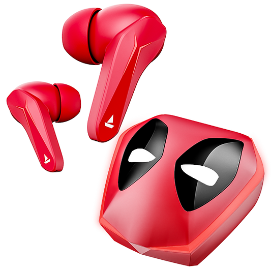 boAt Immortal 121 Deadpool Edition | Wireless Gaming Earbuds with 40 Hours Playback, BEAST™️Mode, ENx™ Tech, Blazing RGB Lights