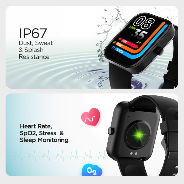 boAt Wave Hype | Smartwatch with 1.85" HD Display, 50+ Sports Modes, IP67 Dust & Water Resistance, SpO2 tracking