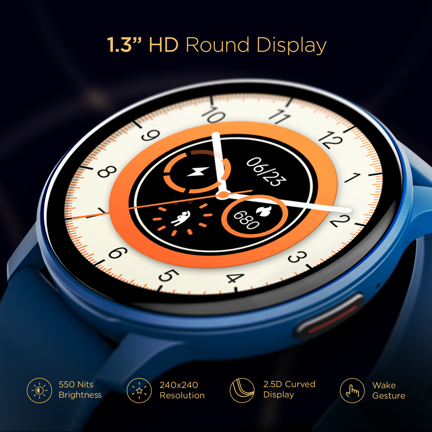 boAt Lunar Call | 1.28” (3.25 cm) HD Display Smartwatch, BT Calling, ENx™ Algorithm, Bilingual, 100+ Sports Mode