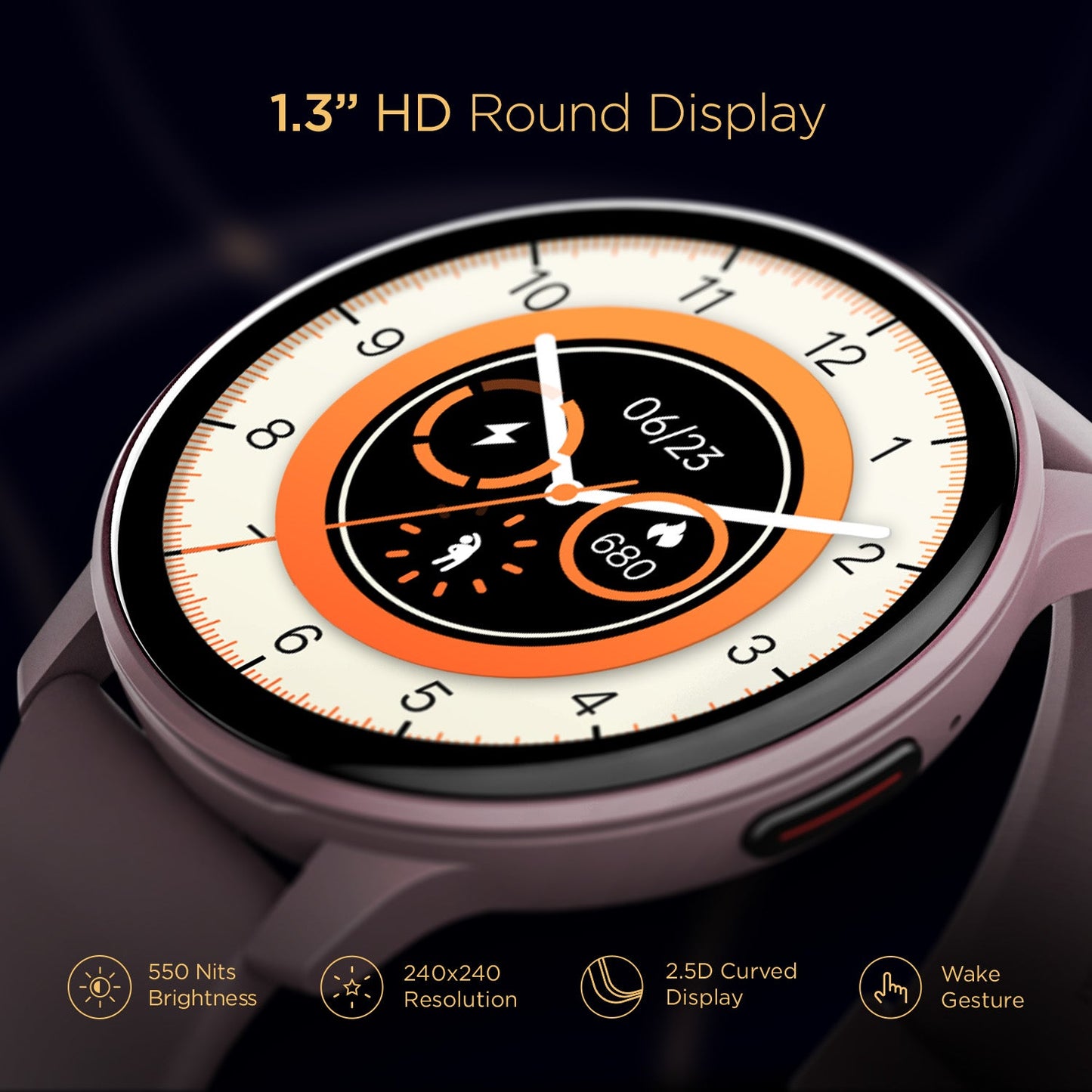 boAt Lunar Call | 1.28” (3.25 cm) HD Display Smartwatch, BT Calling, ENx™ Algorithm, Bilingual, 100+ Sports Mode