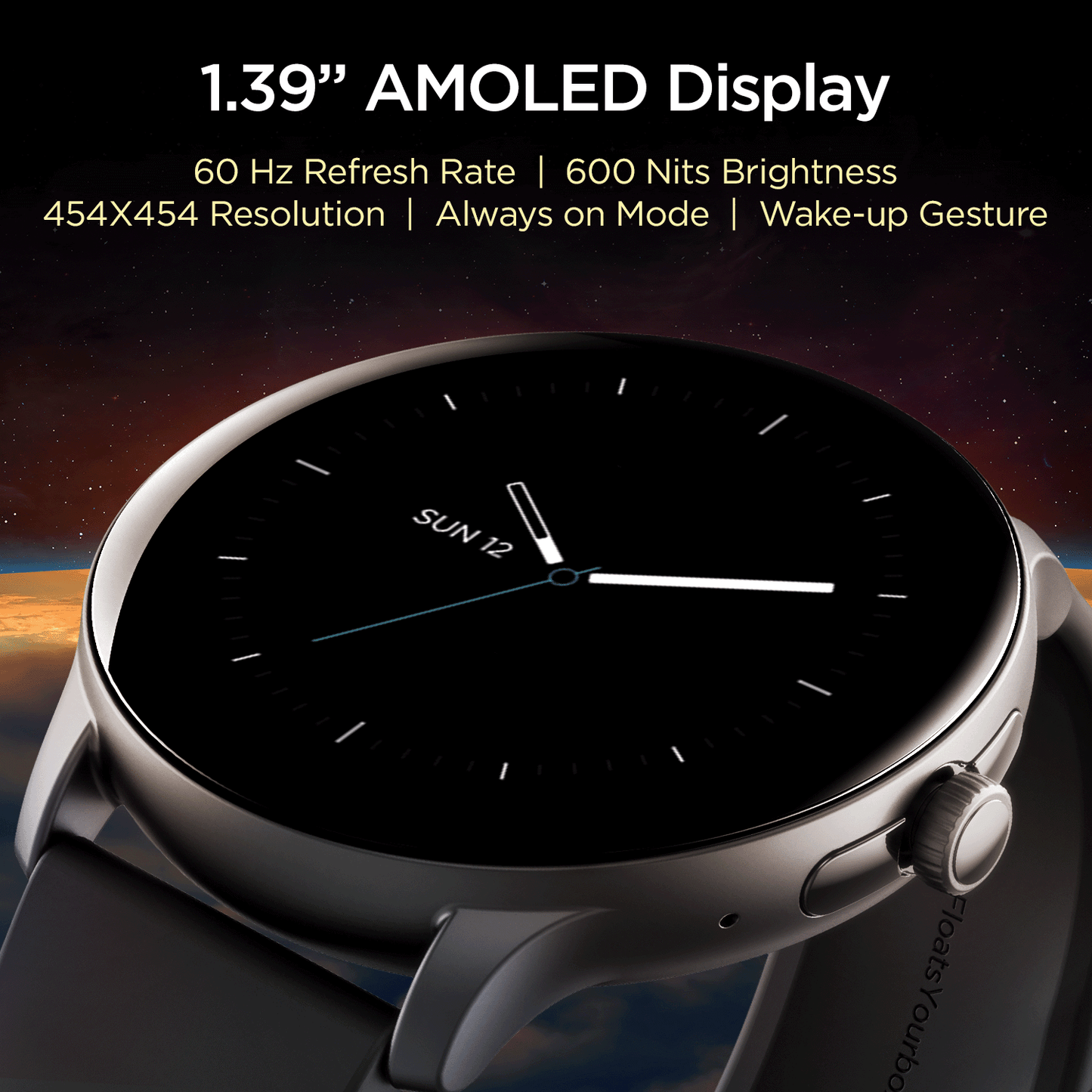 boAt Lunar Call Pro | Round Dial Smart Watch with 1.39" (3.53 cms) Big AMOLED Display, SensAi, Watch Face Studio, Bluetooth Calling, 700+ Active Modes, Apollo3.5 Blue Plus Processor