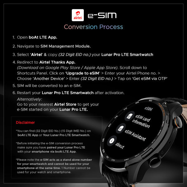 boAt Lunar Pro LTE | Premium Calling Smartwatch with e-SIM Support, Built-in GPS, AMOLED Display