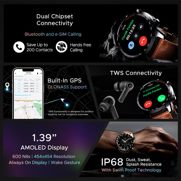 boAt Lunar Pro LTE | Premium Calling Smartwatch with e-SIM Support, Built-in GPS, AMOLED Display