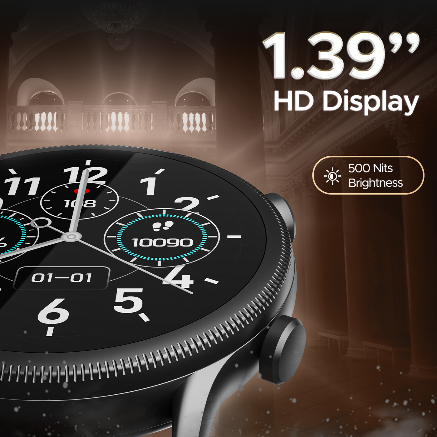 boAt Lunar Space Plus | Smartwatch with 1.39" (3.53cm) Round Display, BT Calling,  IP68 Dust, Sweat, & Splash Resistance