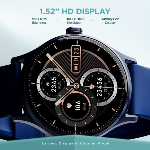 boAt Lunar Vista | Smartwatch with 1.52" (3.86cm) Vivid Round Display, BT Calling,  100+ Sports Modes, AI Voice Assistant