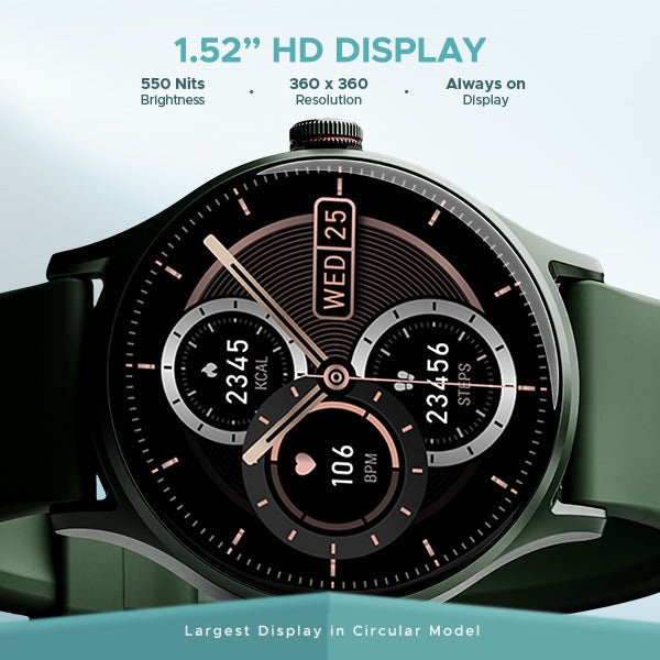 boAt Lunar Vista | Smartwatch with 1.52" (3.86cm) Vivid Round Display, BT Calling,  100+ Sports Modes, AI Voice Assistant